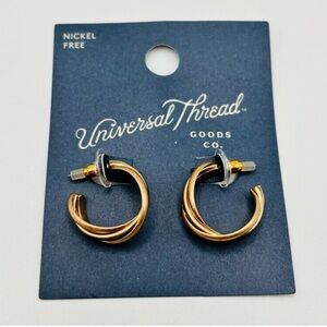 Universal Thread Gold Twist Hoop Earrings 0.75” NWT Nickel Free